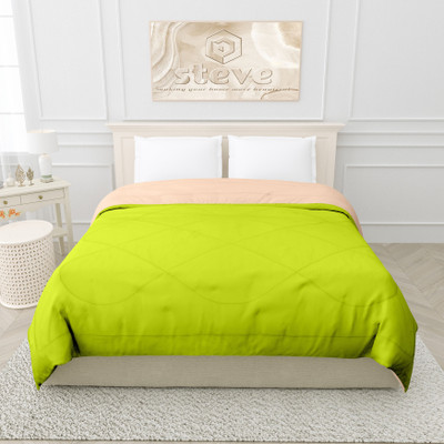 STEVE Solid Double Comforter for  AC Room(Microfiber, PEACH GREEN)