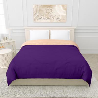 STEVE Solid Double Comforter for  AC Room(Microfiber, PURPAL-PEACH)