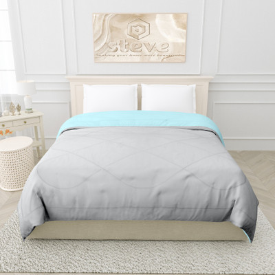 STEVE Solid Single Comforter for  AC Room(Microfiber, SKYBLUE GREY)
