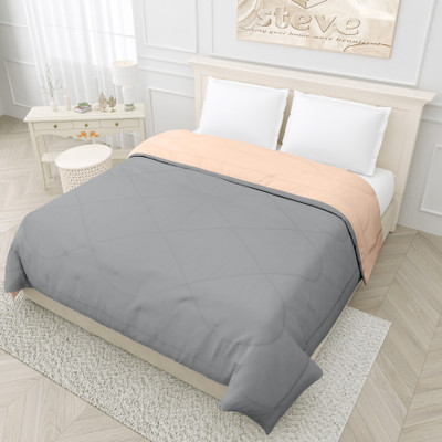 STEVE Solid Double Comforter for  AC Room(Microfiber, PEACH GREY)