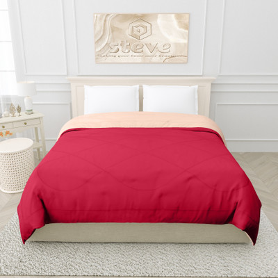 STEVE Solid Single Comforter for  AC Room(Microfiber, PINK PEACH)