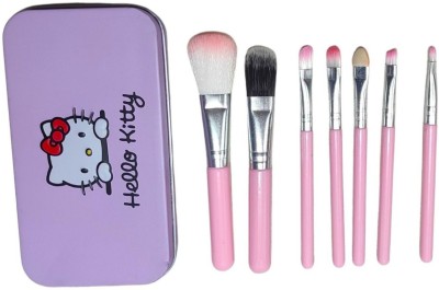 Fio Makeup Mini Brush Kit with Professionals Print Storage Box- Pink(Pack of 7)