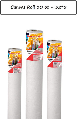 Eascan Art 52*5 Cotton Medium Grain Canvas Roll (Set of 1)(White)