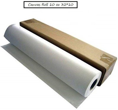 Eascan Art 32*10 Cotton Medium Grain Canvas Roll (Set of 1)(White)