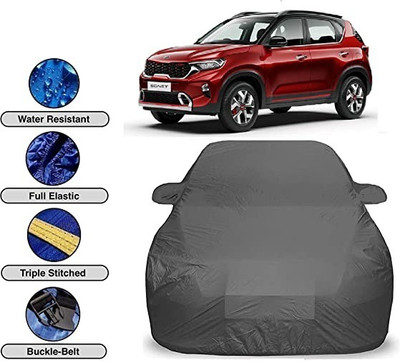 Anlopeproducts Car Cover For Kia Sonet (With Mirror Pockets)(Grey)