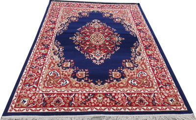 Shag Weaving Blue Polypropylene Carpet(6 ft,  X 8 ft, Rectangle)