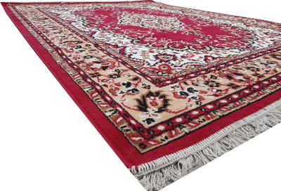 Acarpet Red Polypropylene Carpet(5 ft,  X 7 ft, Rectangle)
