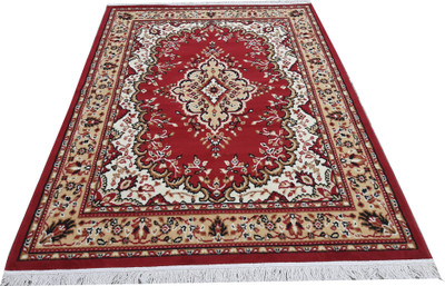 Shag Weaving Red Polyester Carpet(3 ft,  X 5 ft, Rectangle)