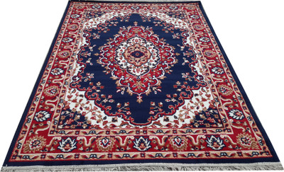 AyanCarpets Blue, Red Polyester Carpet(3 ft,  X 6 ft, Rectangle)