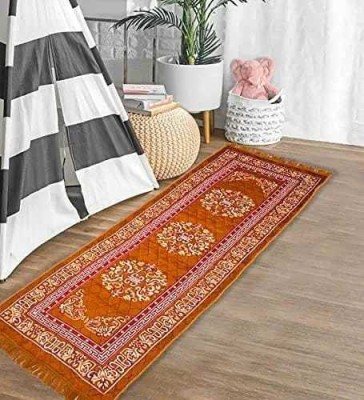 NAETRI Gold Cotton Area Rug(2 ft,  X 5 ft, Rectangle)