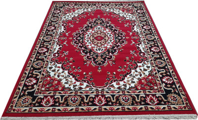 Shag Weaving Red Polyester Carpet(3 ft,  X 6 ft, Rectangle)