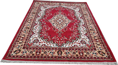 Shag Weaving Red Polyester Carpet(3 ft,  X 5 ft, Rectangle)