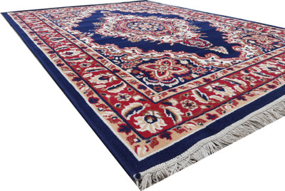 Acarpet Blue Polypropylene Carpet(5 ft,  X 7 ft, Rectangle)