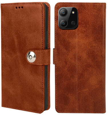 Winkel Flip Cover for Infinix Hot 11 2022(Brown, Dual Protection, Pack of: 1)