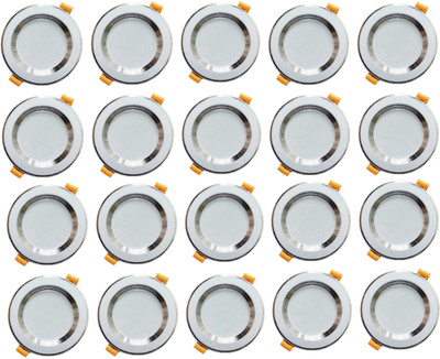 MVL MVL 9W LED Ceiling Down Light (Cool White ) - Pack of 20 Recessed Ceiling Light Ceiling Lamp(White)