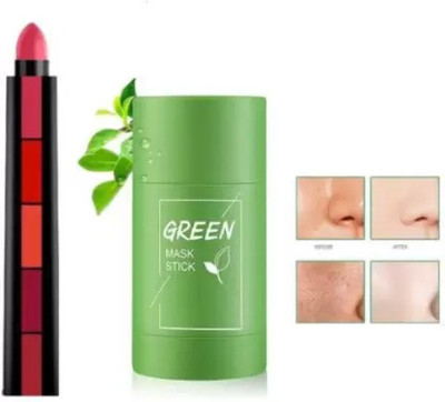 Jolli Huda Professional Creamy Matte 5 in 1 Lipsticks +Green Tea Purifying Clay Stick Mask Anti Acne Eggplant Cleaning Solid Mask(2 Items in the set) Jolli Huda Professional Creamy Matte 5 in 1 Lipsticks +Green Tea Purifying Clay Stick Mask Anti Acne Eggplant Cleaning Solid Mask(2 Items in the set)