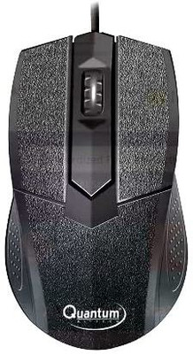 QUANTUM QHM224D (10 Units Pack)/ 1000 DPI Wired Ambidextrous Optical Mouse(USB 2.0, Black)