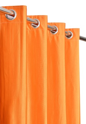 Lucacci 274 cm (9 ft) Polyester Semi Transparent Long Door Curtain (Pack Of 2)(Solid, Orange)