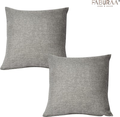 Faburaa Plain Cushions & Pillows Cover(Pack of 2, 40 cm*40 cm, Grey)