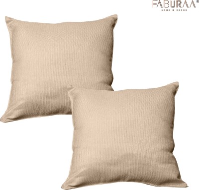 Faburaa Plain Cushions & Pillows Cover(Pack of 2, 45 cm*45 cm, Gold)