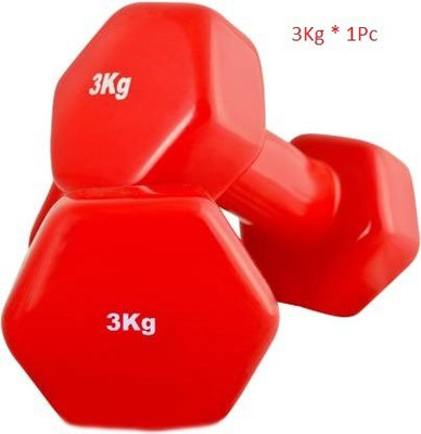 Fitness Kart Vinyl Dumbbell for Men & Women (3 KG x 1) Fixed Weight Dumbbell(3 kg)
