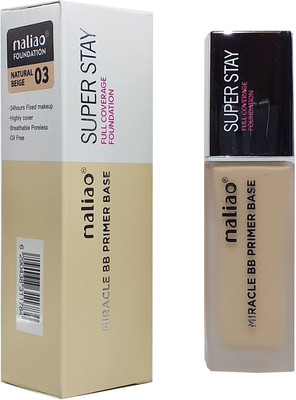 maliao Super Stay Miracle BB Primer Base Full Coverage Foundation Natural Beige S3 Foundation(Natural Beige, 30 ml)