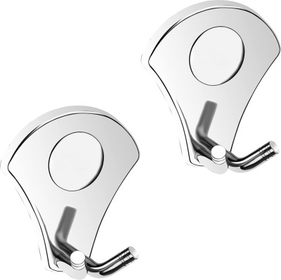 MOTIQO Stainless Steel Robe Hook/Cloth-Towel Hanger/Bathroom Accessories/chrome(Pack-2) Hook 2(Pack of 2)