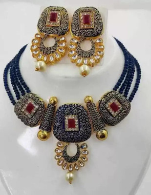 Zcarina Alloy Gold-plated Multicolor Jewellery Set(Pack of 1)