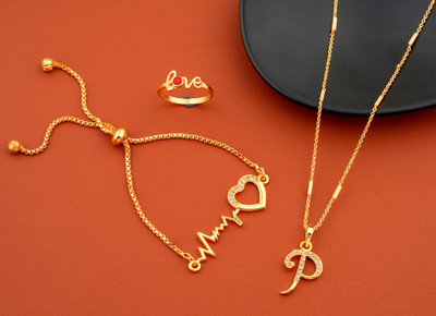 Vraj india Brass, Copper Gold-plated Gold Jewellery Set(Pack of 1)