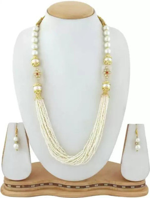 Zcarina Alloy Gold-plated White, Gold Jewellery Set(Pack of 1)