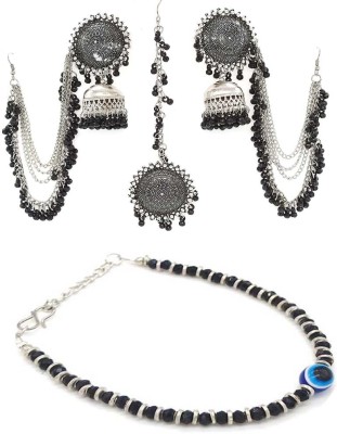 SHAH ENTERPRISES Alloy Silver, Black, Blue Jewellery Set(Pack of 1)