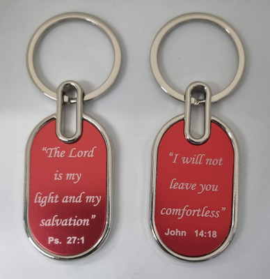 BLESSINGS Set Of 2 Red G Bible Verses Key Chain