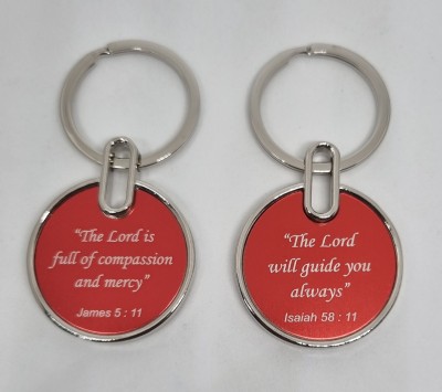 BLESSINGS Set Of 2 Red B Bible Verses Key Chain