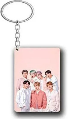Avi enterprise Bts Keychain Hd Printed Bts Army Keychain For Bts Lover ( 1 Pink ) Key Chain