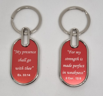 BLESSINGS Set Of 2 Red F Bible Verses Key Chain