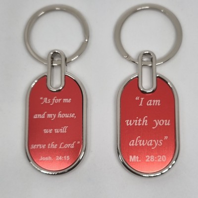 BLESSINGS Set Of 2 Red E Bible Verses Key Chain