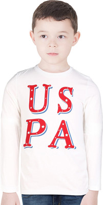 U.S. POLO ASSN. Boys Solid Pure Cotton Regular T Shirt(White, Pack of 1)