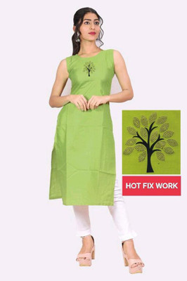 DK Creation Women Self Design A-line Kurta(Yellow)