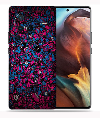 SkinoMania Vivo X80 Pro-5G Mobile Skin(Blue-Doodle)