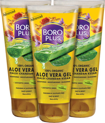 BOROPLUS Advanced Aloe Gel Haldi Chandan Kesar 150 ml – (Pack of 3) (450 ml)