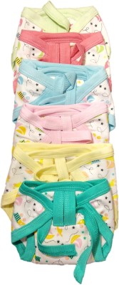 Justlist REUSABLE SOFT COTTON HOSIERY PADDED NAPPIES COMBO 0f 6 - (3-6) Months