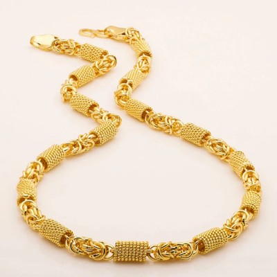 Happy Jewellery Trendy & Royal Golden BRASS Chain for Men, Boys Brass Plated Metal Chain Gold-plated Plated Alloy Chain