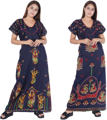 NACNO Women Nighty(Dark Blue)