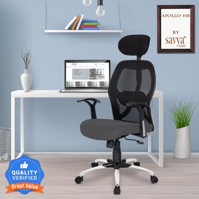 SAVYA HOME Apollo High Back Mesh Office Executive Chair(Grey, DIY(Do-It-Yourself))