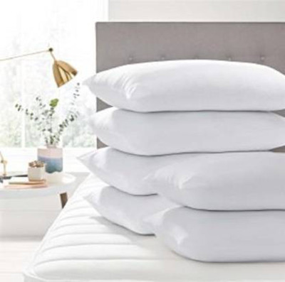 brightjex Cotton Sleeping Pillow Pack of 6 Solid(White)
