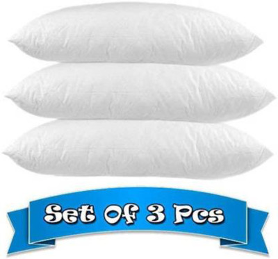 KIRAN RETAILS Microfiber Solid Sleeping Pillow Cotton Solid Sleeping Pillow Pack of 3(White)