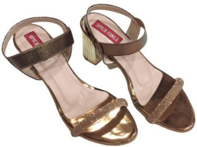 SPICEGRL Women Heels(Gold , 5)