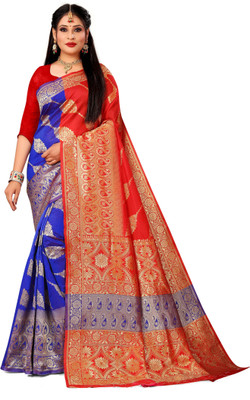 kalhari Woven Banarasi Silk Blend Saree(Red)