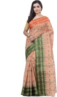 Ruuprekha Woven Tant Cotton Blend Saree(Cream)