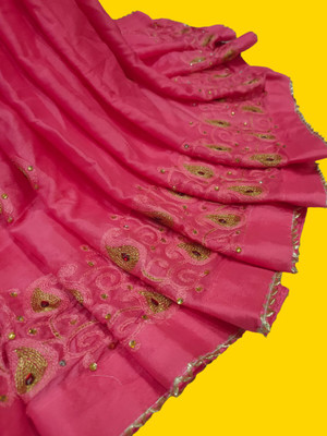 NeeLKANTH ENTERPRISE Embroidered Bandhani Crepe Saree(Pink)
